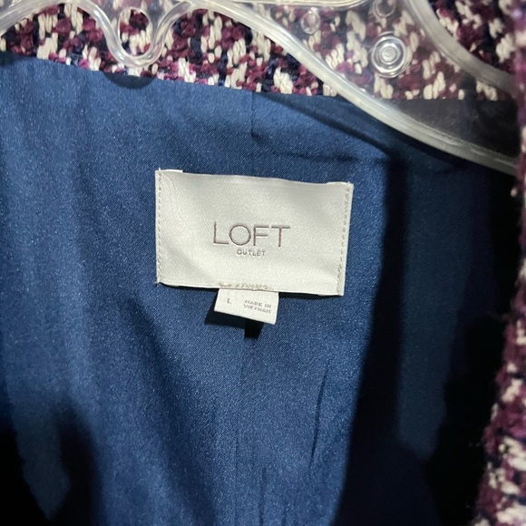 LOFT Purple and White Tweed Cape - Picture 3 of 3